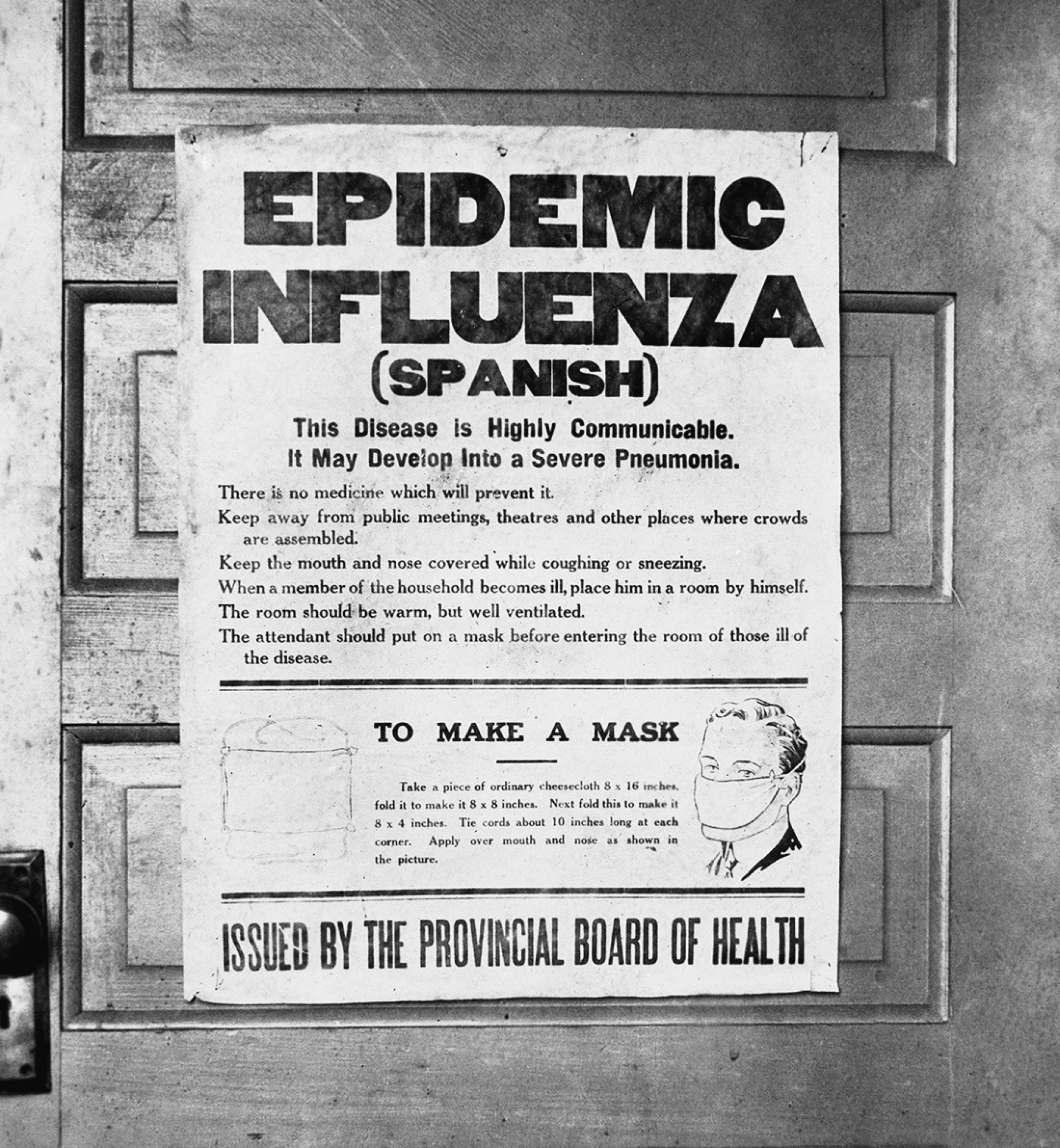 1918 Influenza Epidemic poster. Credit: Wikimedia Commons